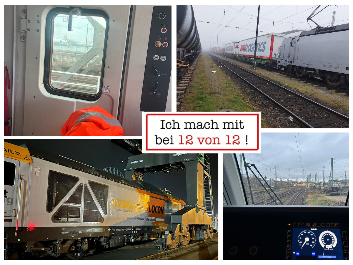 Collage aus mehreren Bilder Bereich Eisenbahn